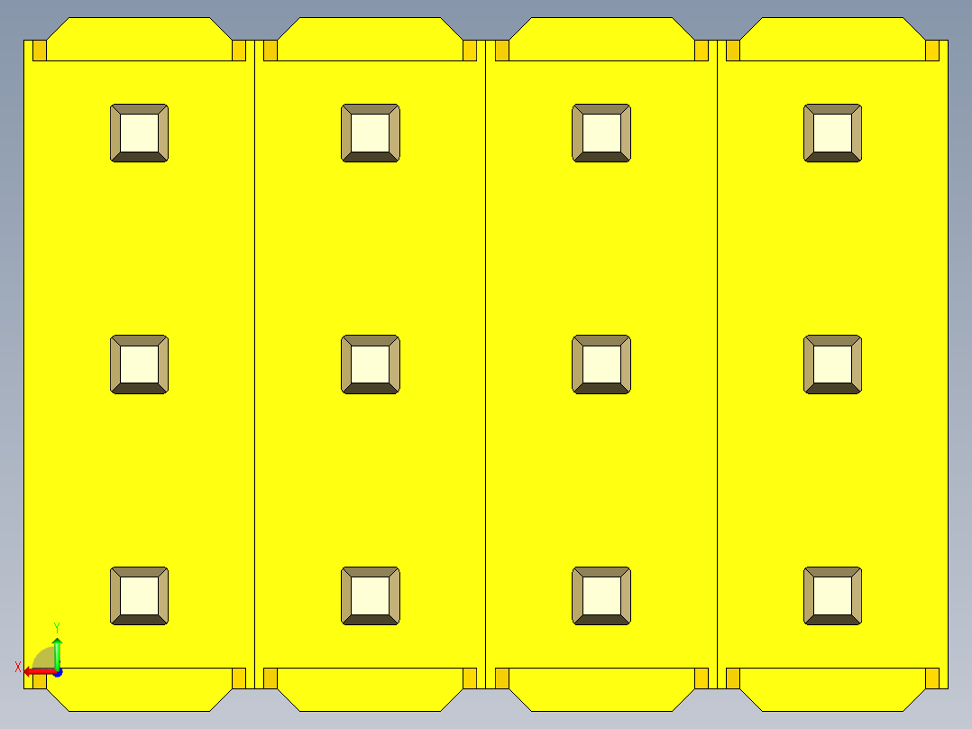 彩色公头100mil（2.54mm）系列-DS1021_yellow_3x04p_100mil_Type1_rev1.0后视图