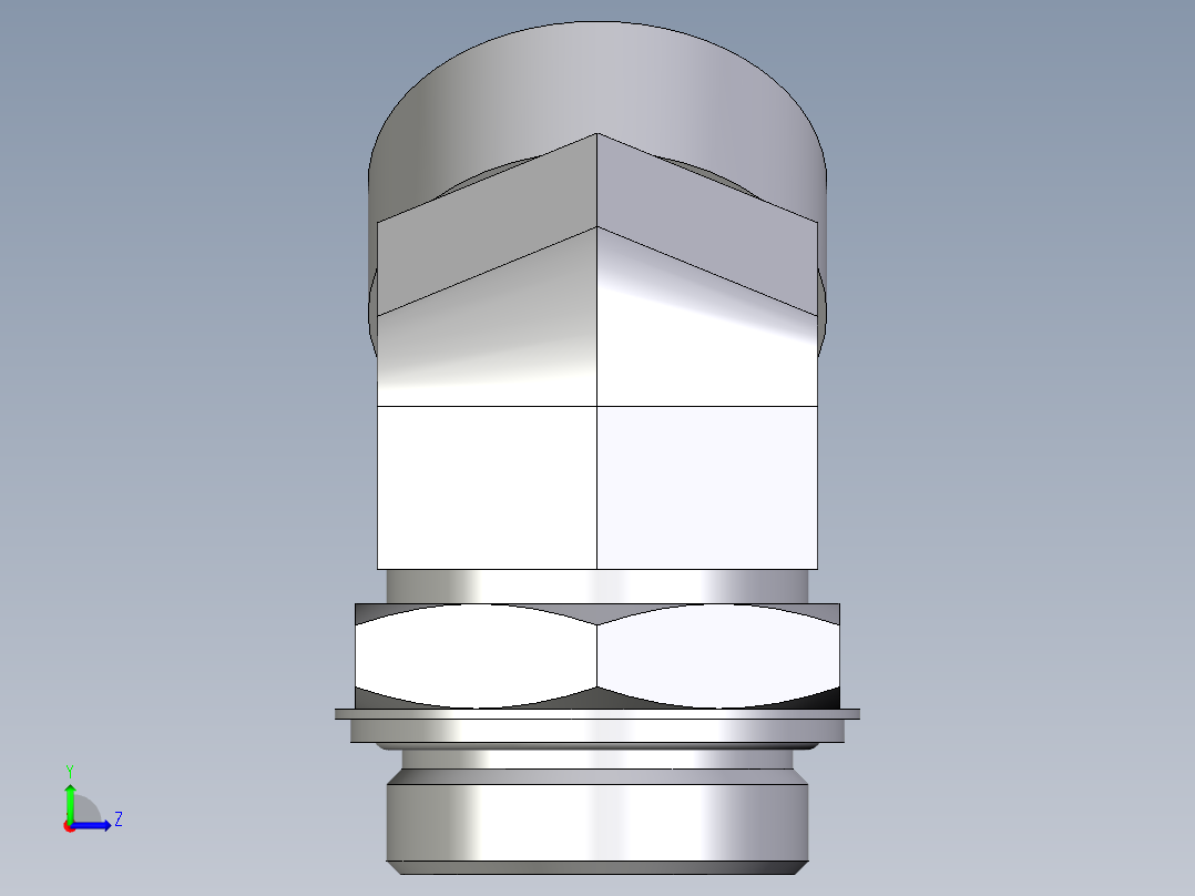 卡套式工业通用硬管接头EO_Adjustable_locknut_45_deg_elbow_VEE38SROMDCF左视图