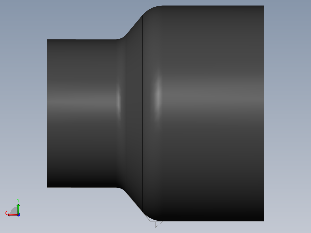 PVC公制管件-50x90 Reducer左视图