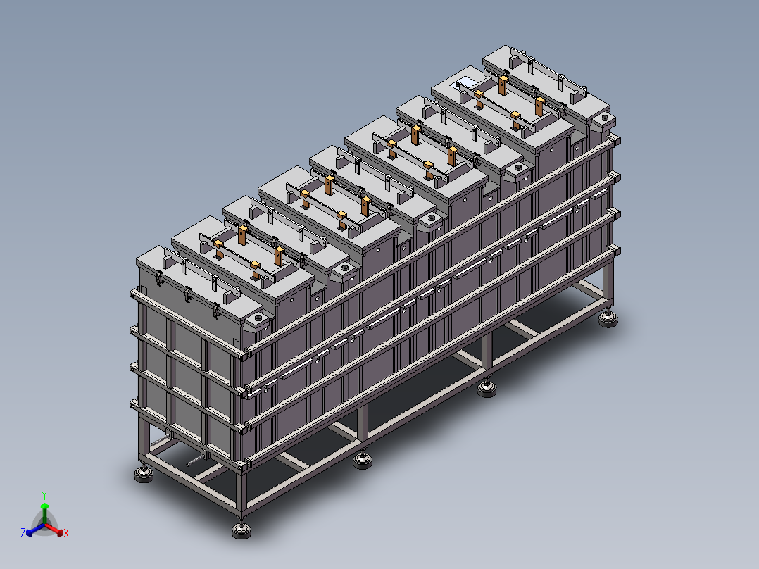电解设备生产线正等轴测图