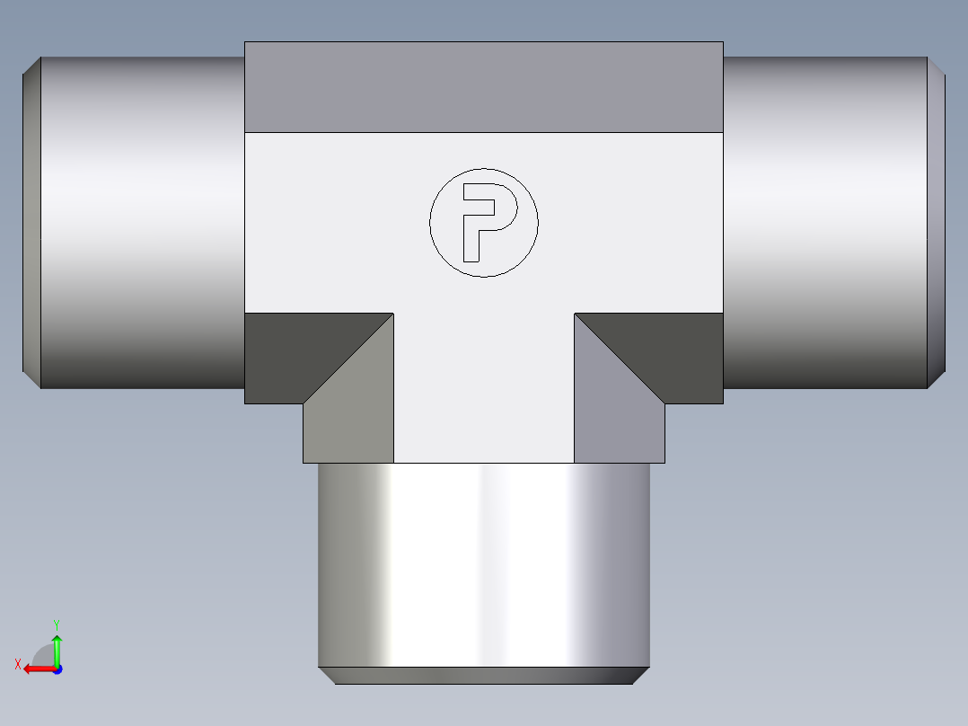卡套式工业通用硬管接头EO_Union_tee_T10S71X后视图