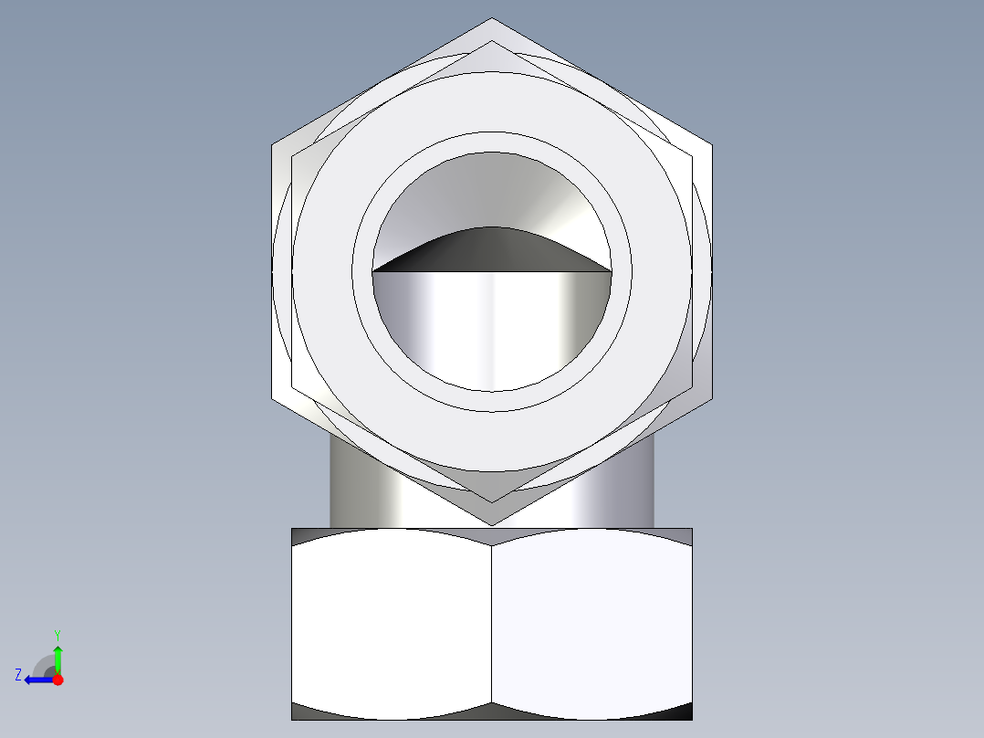 卡套式工业通用硬管接头EO_Bulkhead_elbow_WSV35LCF右视图