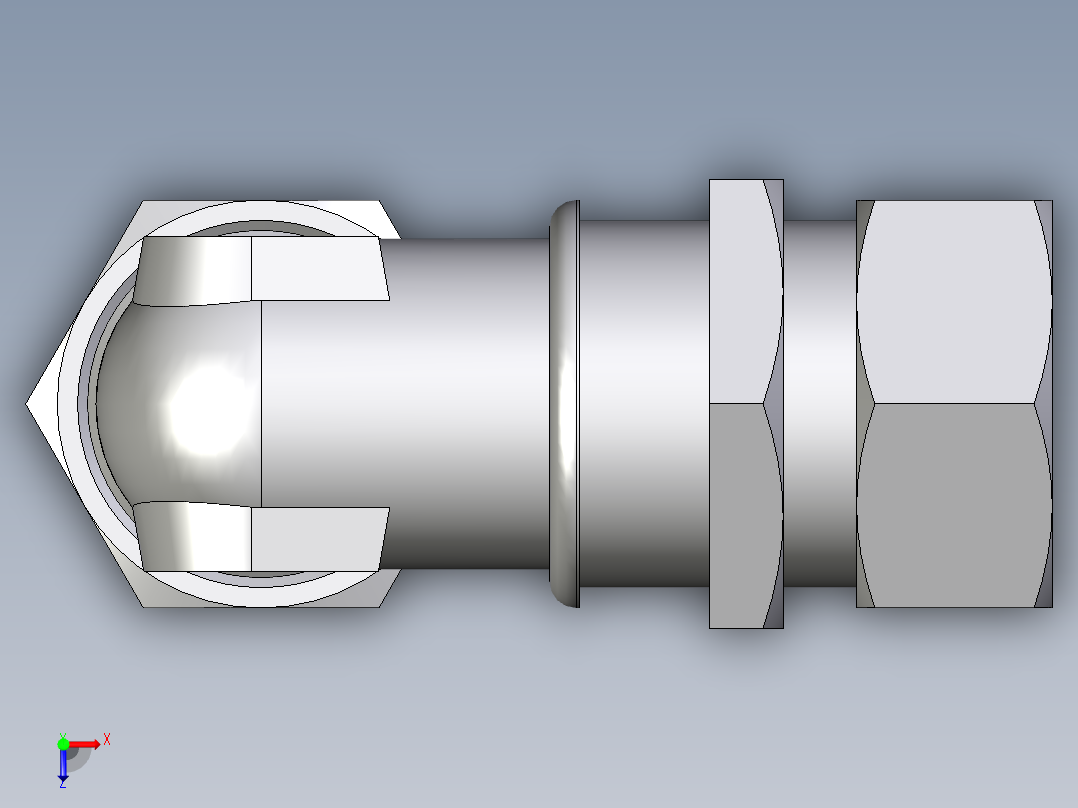 卡套式工业通用硬管接头EO_Bulkhead_elbow_WSV35LCF俯视图
