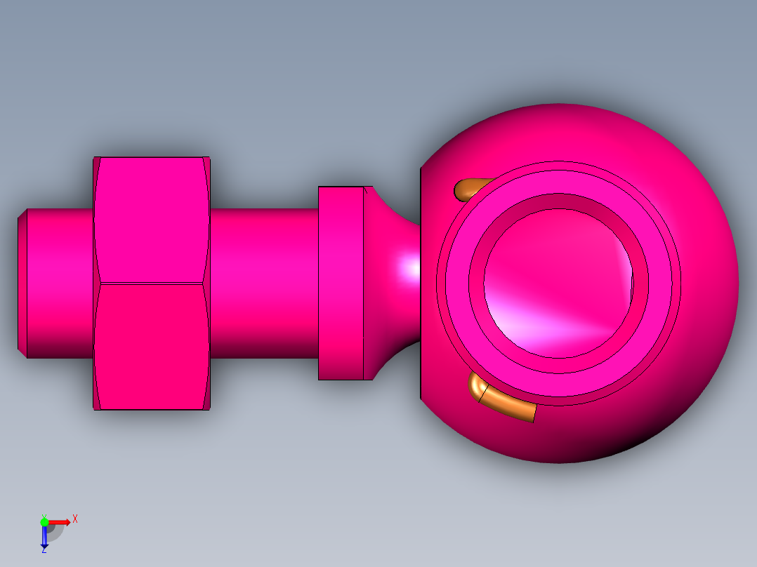 端桿軸承10.(A)-3D多系列多零件图纸模型俯视图