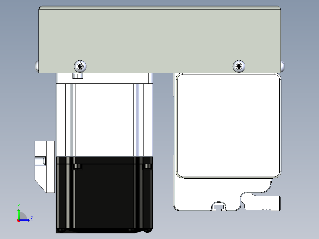 同步带滑台-半封闭B10H-L45-S1750-RD-P40-D3左视图
