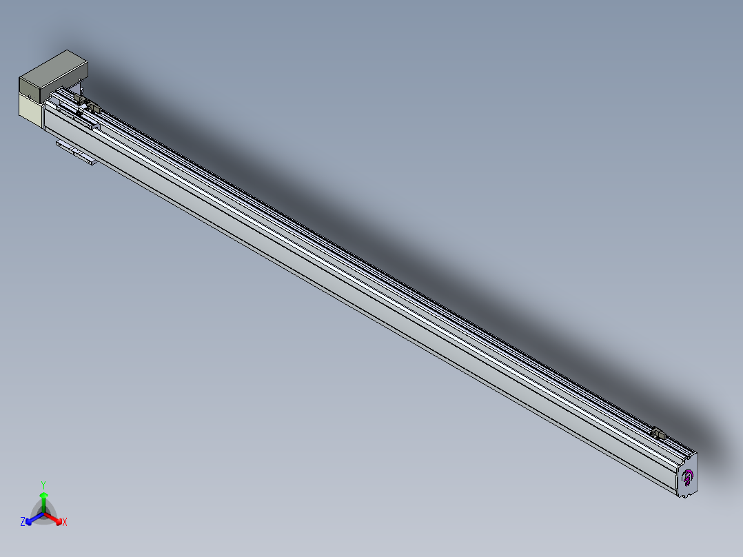 同步带滑台-半封闭B10H-L45-S1750-RD-P40-D3正等轴测图