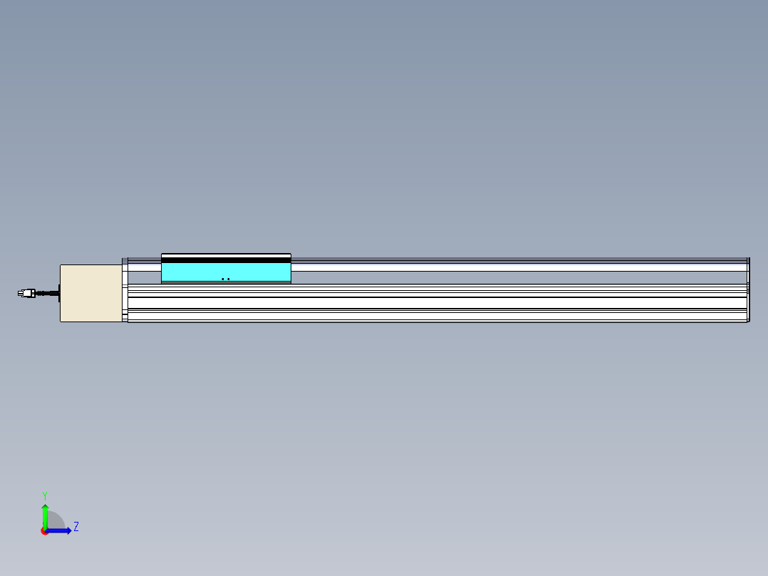 同步带滑台-半封闭B22-L100-C-S700-R-P75-D3-N5左视图