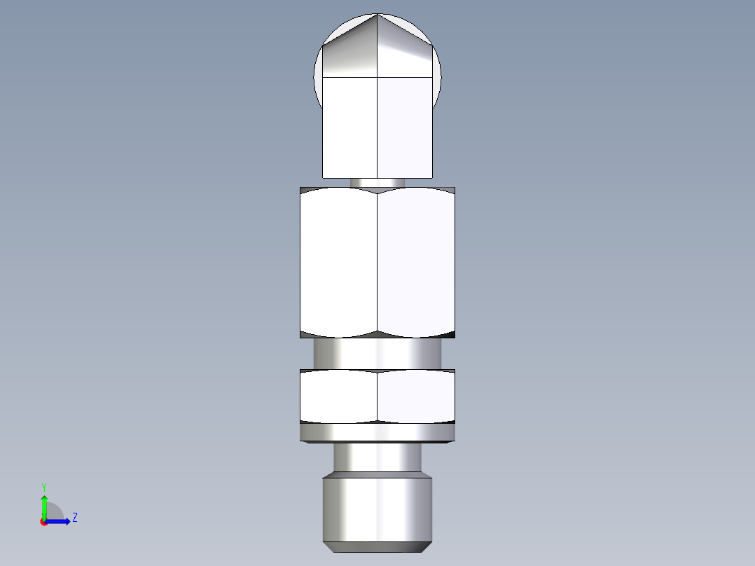 卡套式工业通用硬管接头EO_Assembled_adjustable_standpipe_elbow_EVW06SMOMD71左视图