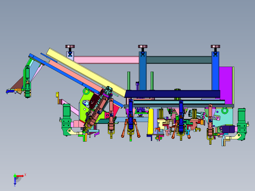 车顶激光焊接夹持夹具俯视图
