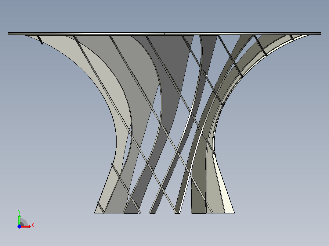 钢制桌子前视图