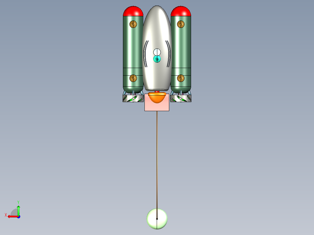 水下潜航器模型后视图
