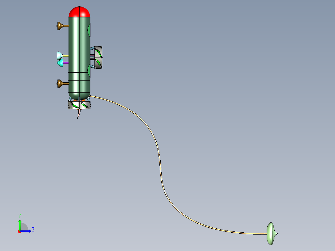 水下潜航器模型左视图