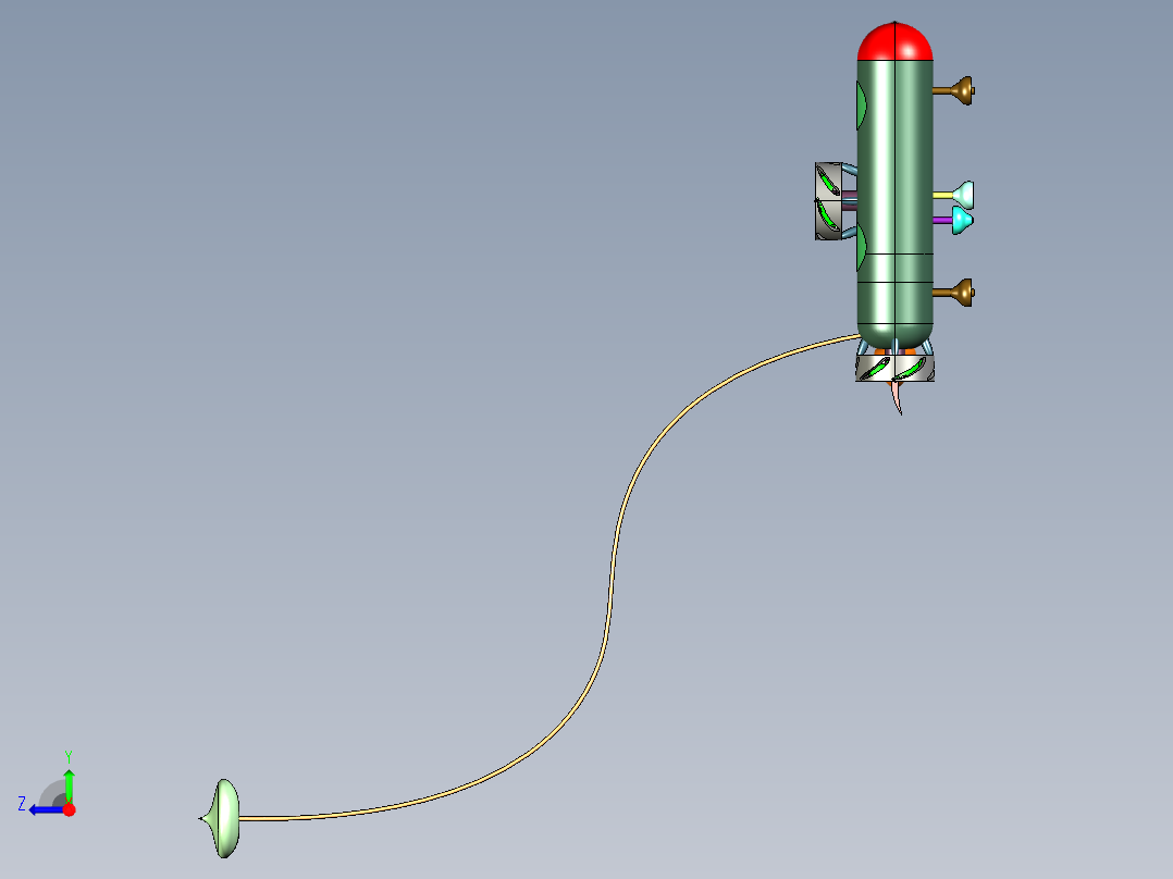 水下潜航器模型右视图