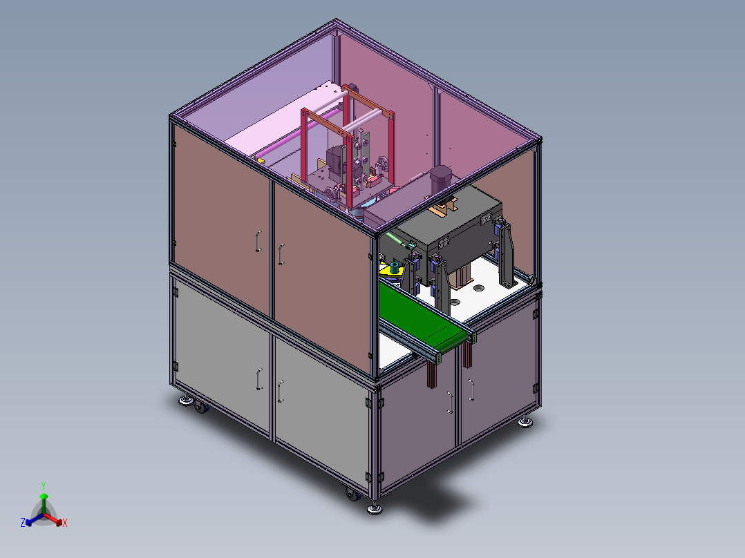 电池套热缩管机正等轴测图