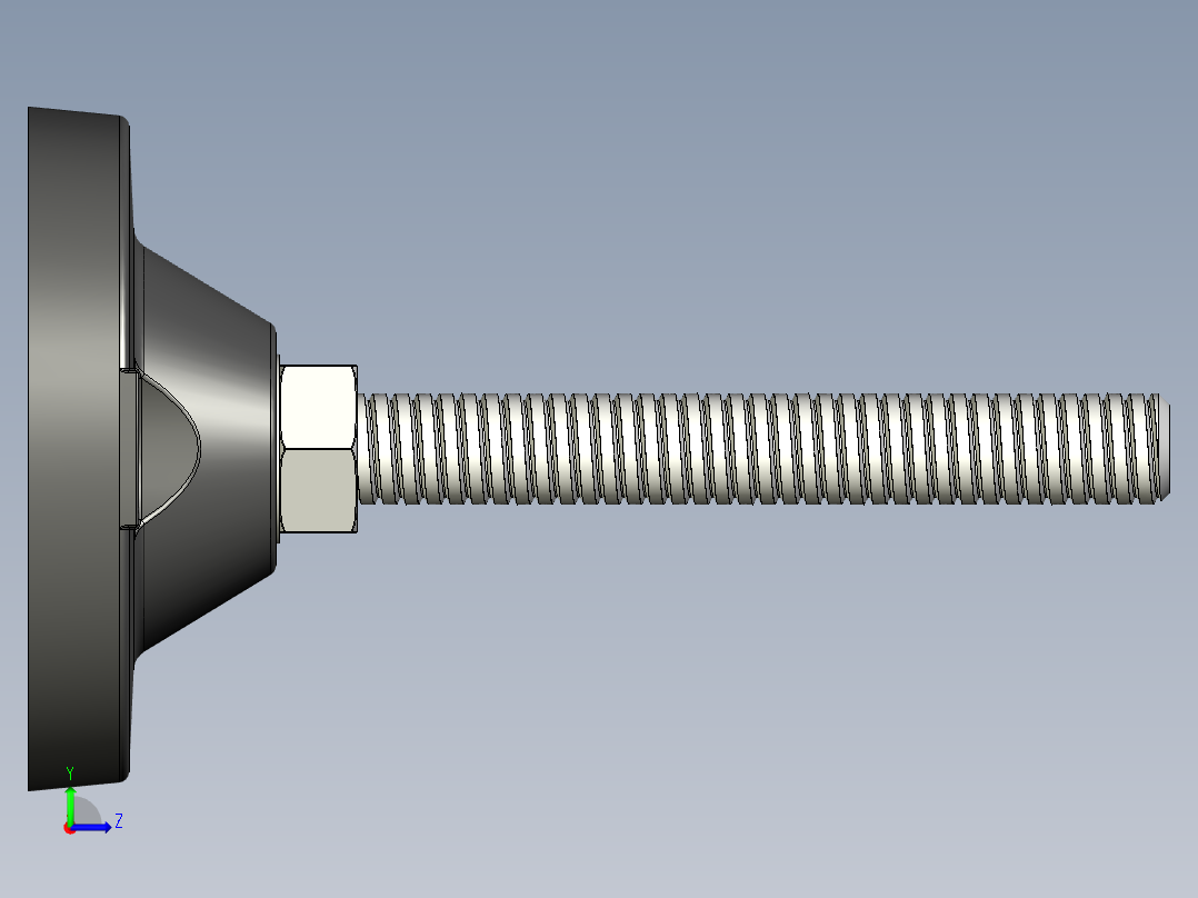 工程塑膠水平調整腳座169(A)-3D多系列多零件图纸模型左视图