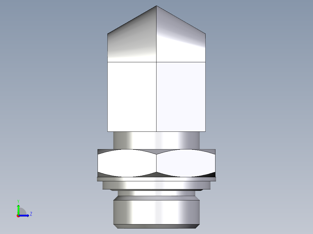 卡套式工业通用硬管接头EO_Adjustable_Locknut_elbow_WEE20SROMDCF左视图