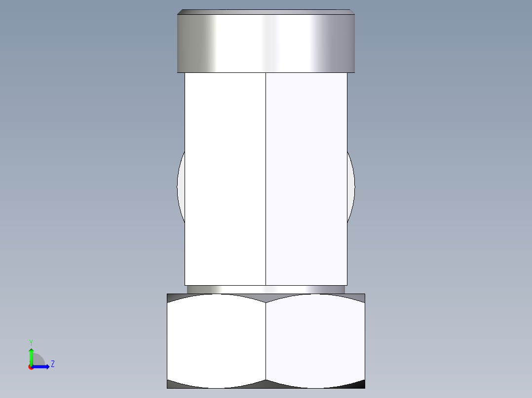 卡套式工业通用硬管接头EO_Swivel_nut_run_tee_EL35LOMD71左视图