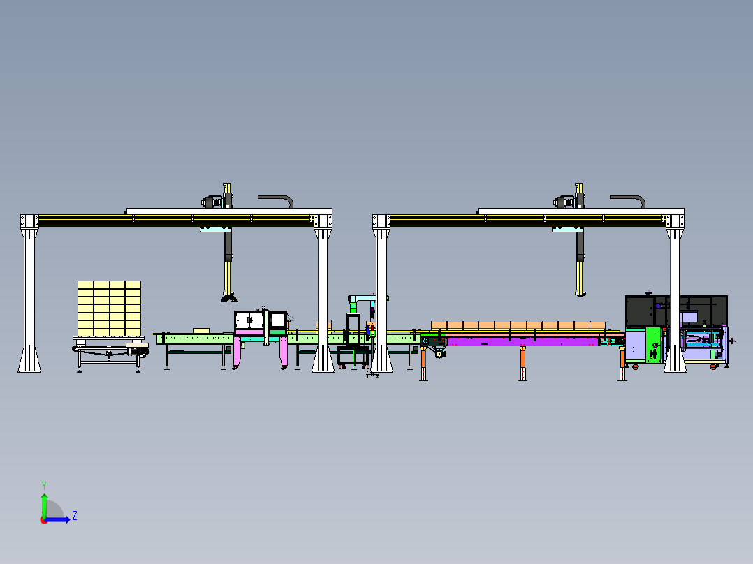 大型龙门码垛方案左视图