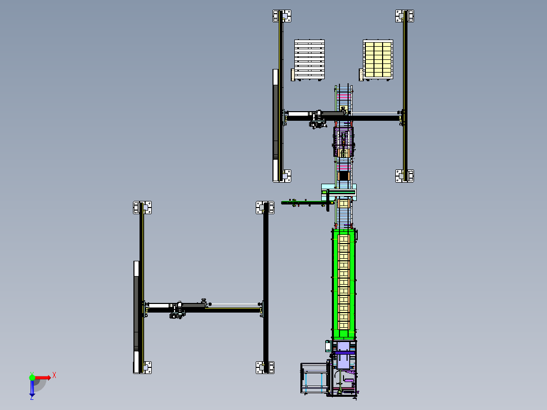 大型龙门码垛方案俯视图