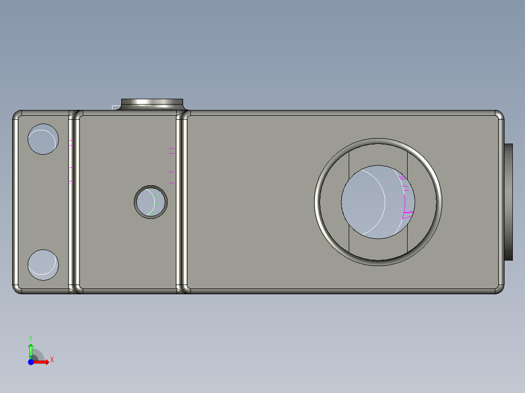 底座钻孔夹具（CAD图+UG三维）前视图