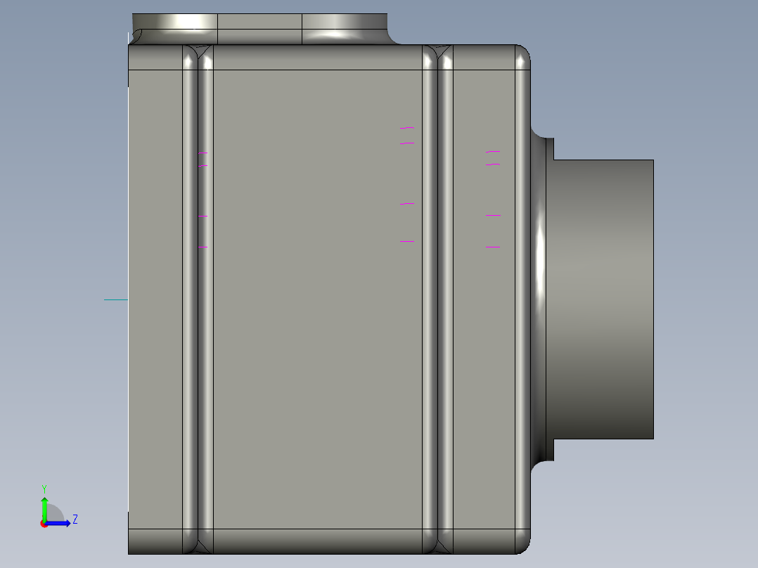 底座钻孔夹具（CAD图+UG三维）左视图