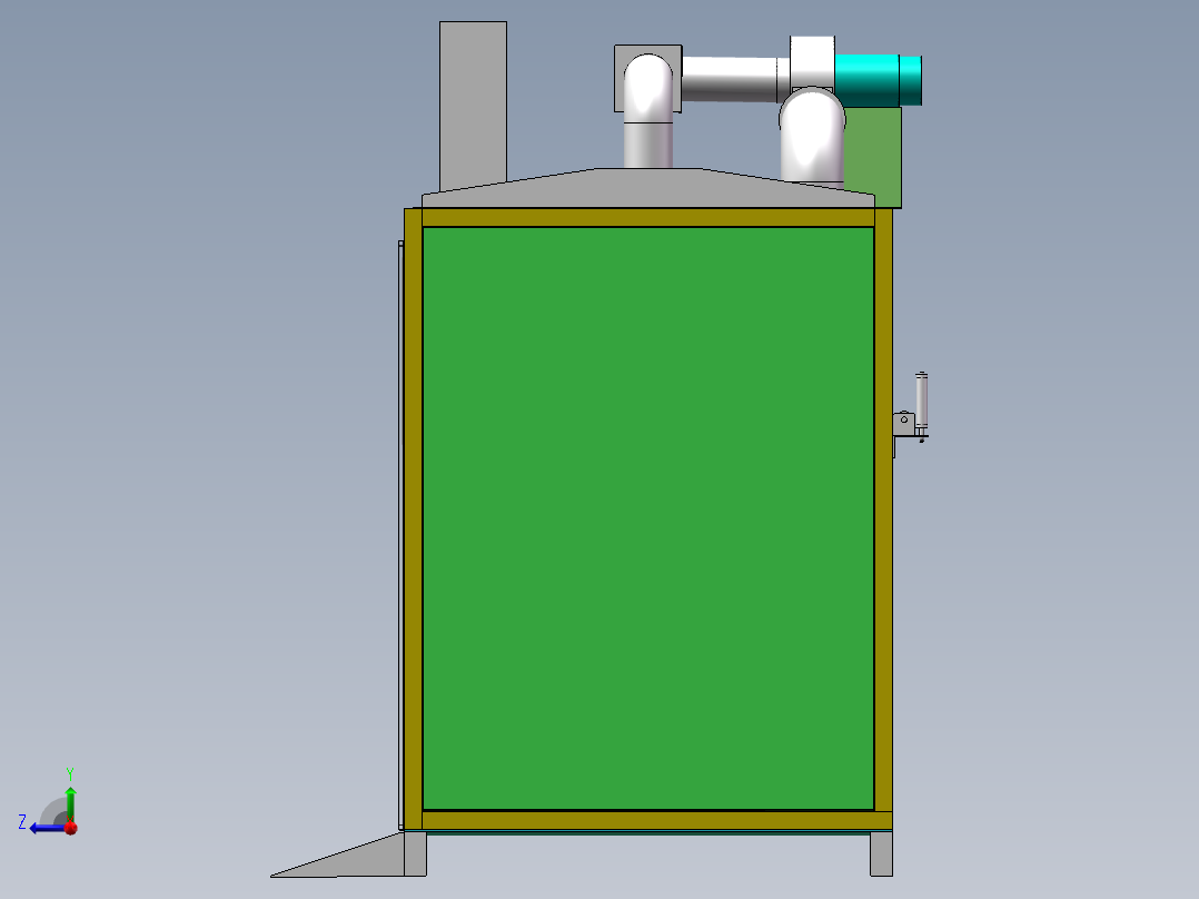 芯材预热烤箱（sw18可编辑+cad）右视图
