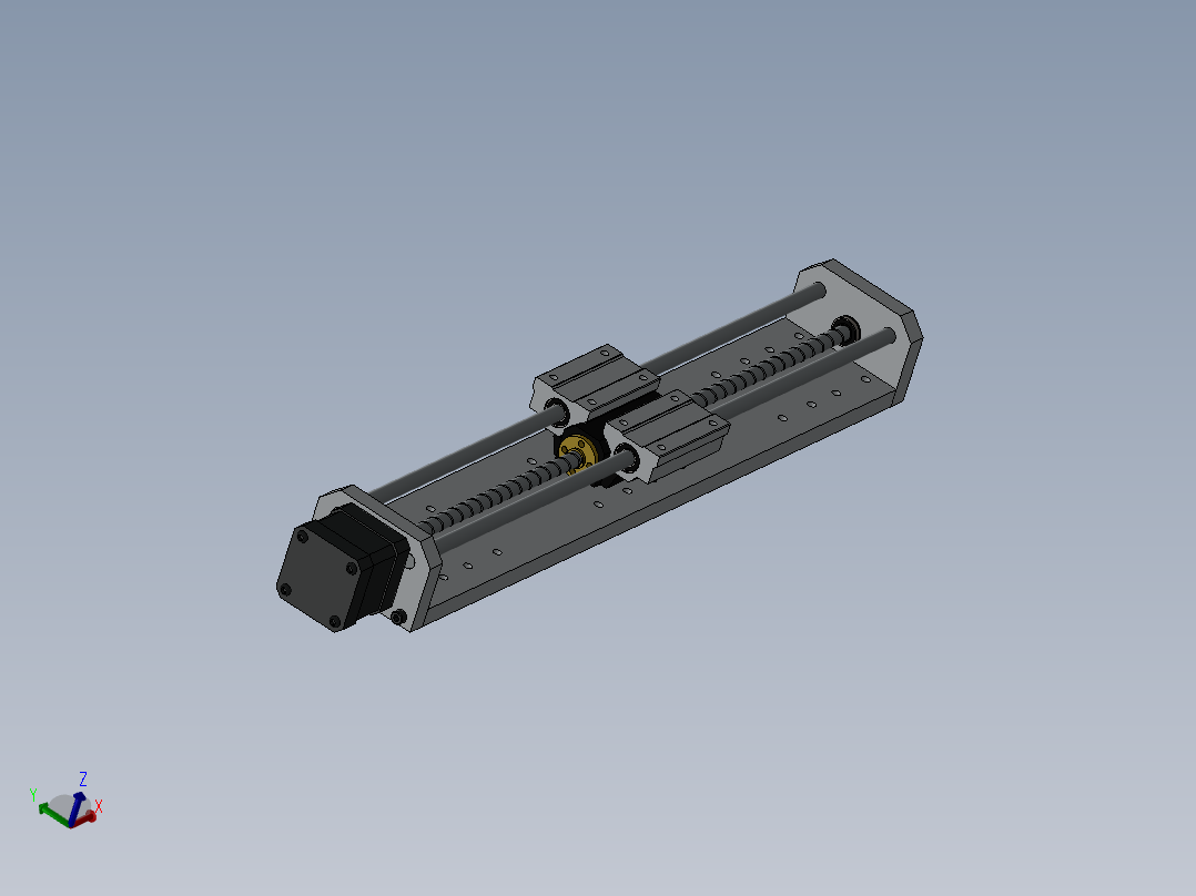 滚珠丝杆 直线模组 机械素材3D图纸自动化设备solidworks模型主视图