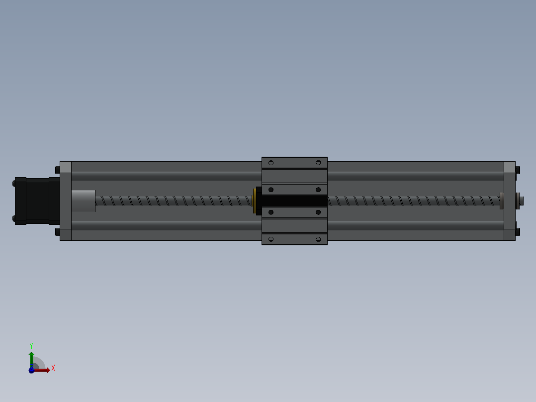 滚珠丝杆 直线模组 机械素材3D图纸自动化设备solidworks模型前视图