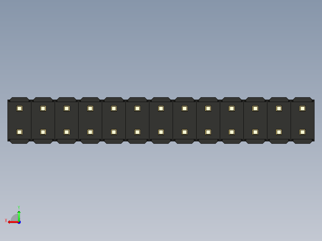 彩色公头100mil（2.54mm）系列-DS1021_black_2x13p_100mil_Type1_rev1.0后视图