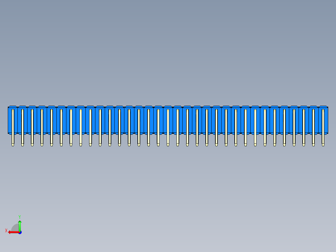 彩色公排针 100mil 2.54mm 系列-DS1022_blue_3x33p_100mil_TypeD_rev1.0后视图