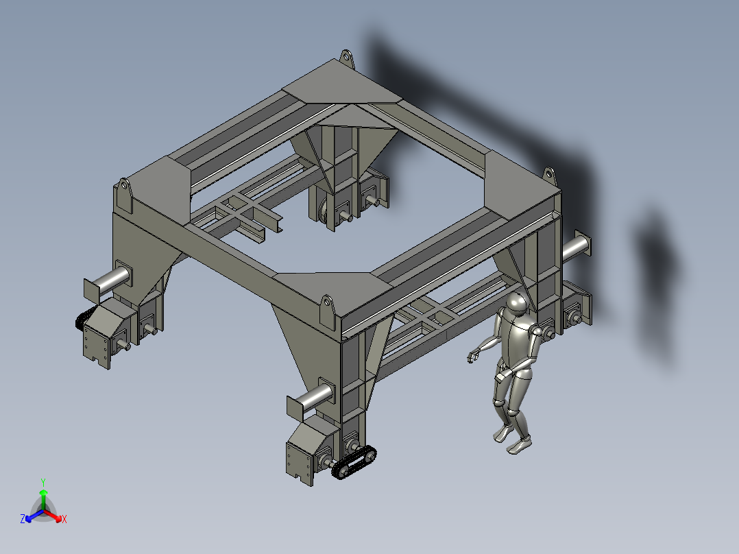 颗粒车模型图正等轴测图