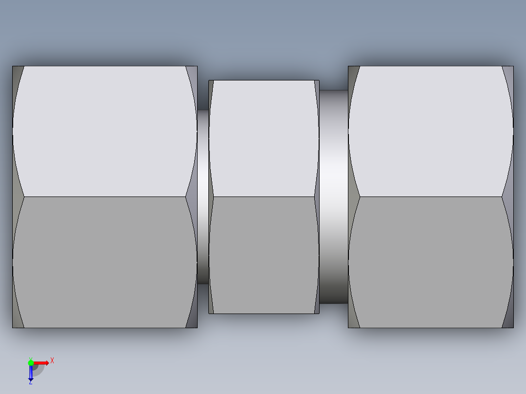 卡套式工业通用硬管接头EO_Distance_piece_adapter_DA15ZL71俯视图