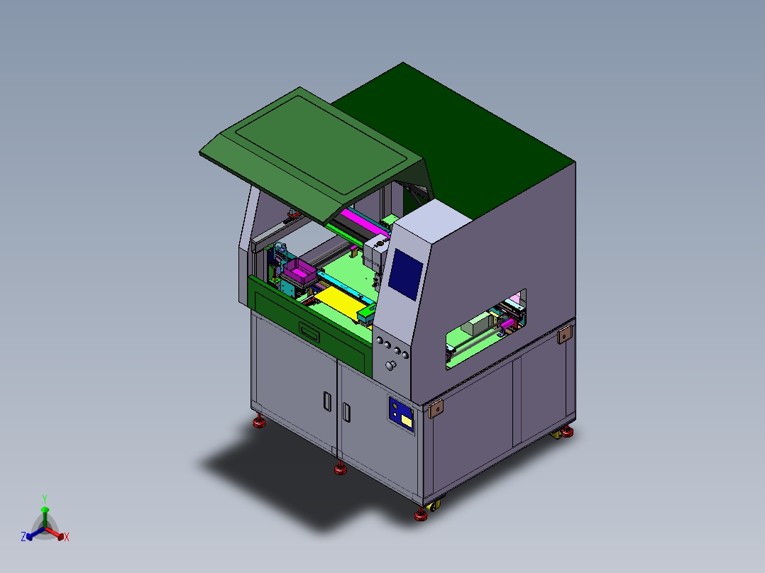 日本企业涂布机正等轴测图