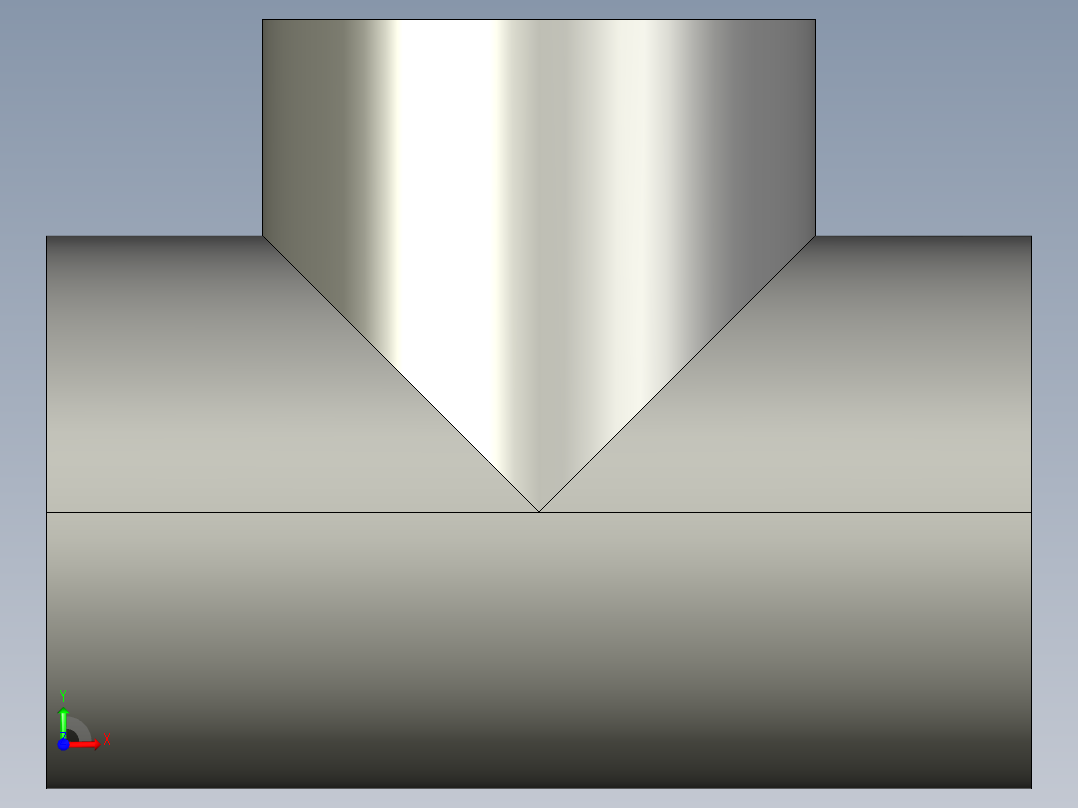船舶管路系统SeaCor_Tee_SxSxS_37J101030_3in前视图