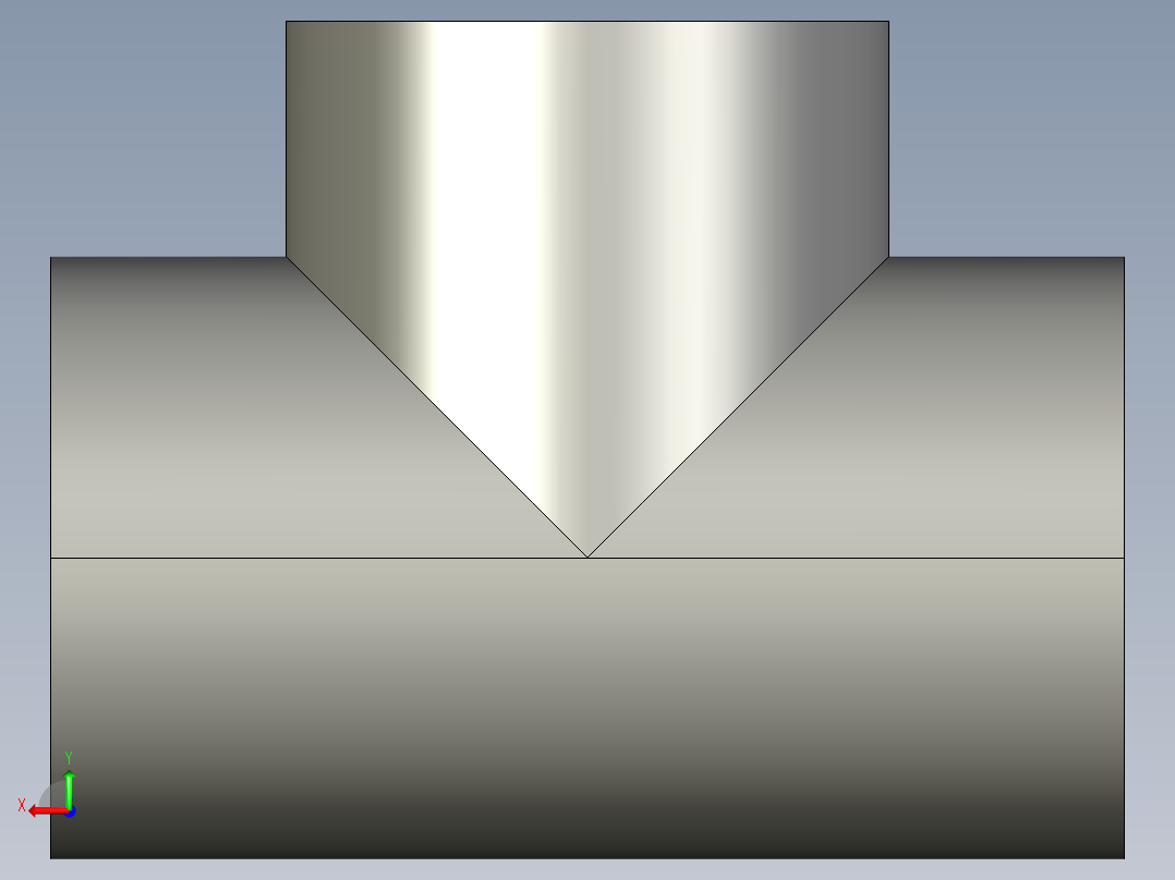 船舶管路系统SeaCor_Tee_SxSxS_37J101030_3in后视图