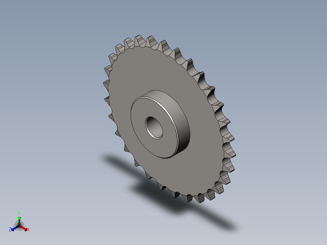 50A 30齿 链轮正等轴测图
