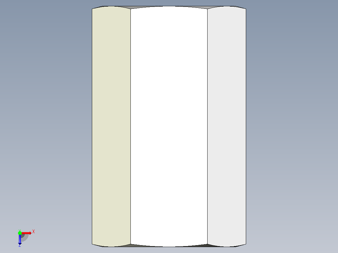 螺帽(長型)2309-3D多系列多零件图纸模型俯视图