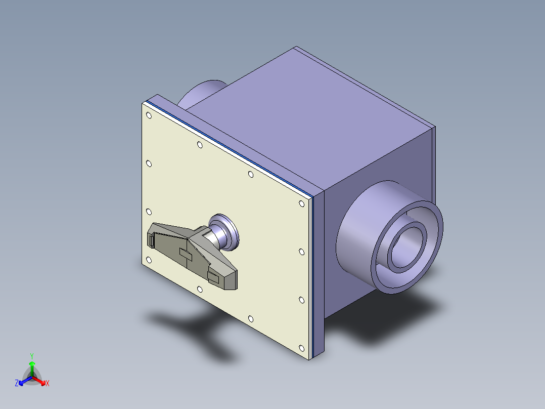 [PVC x PVC_EPDM] 手动阀箱外手柄Manual Vavle Box-External Handle正等轴测图