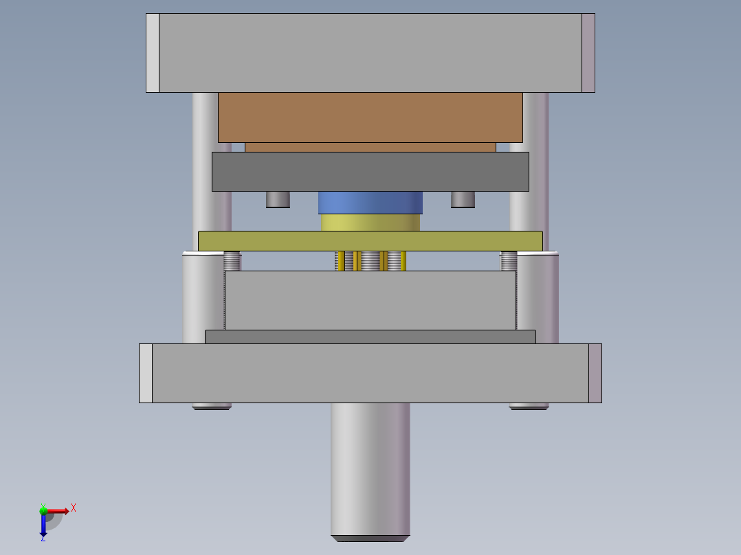 筒形件冲底孔模具俯视图