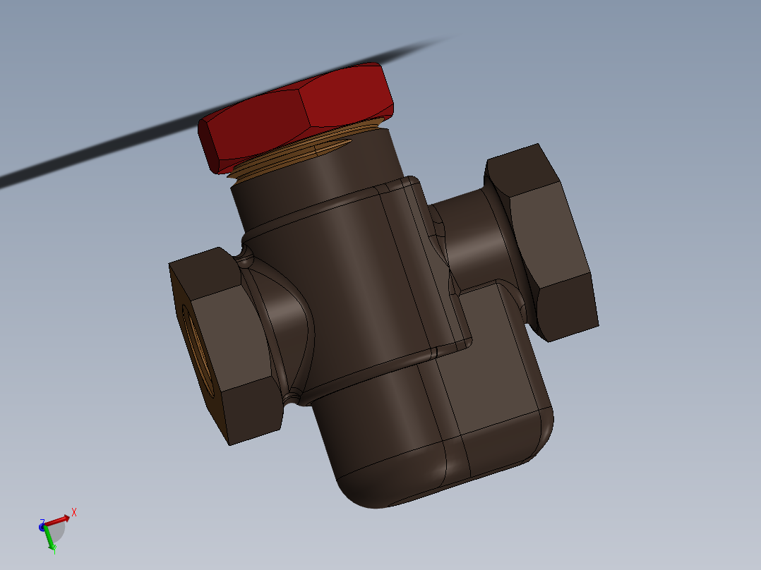 空气气压预扣阀3D数模图纸 Solidworks设计 附工程图主视图
