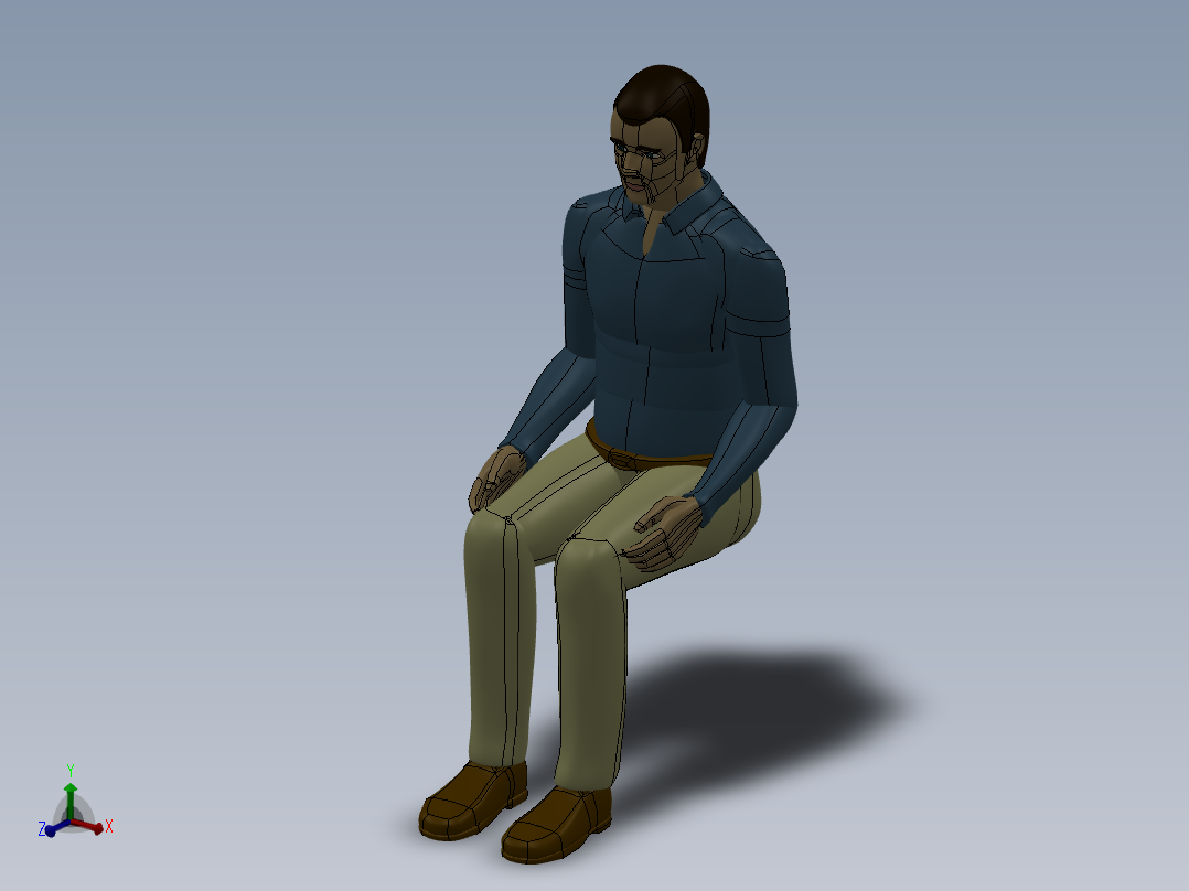 完<span style='color: red'>美标</span>准坐姿男人模型
