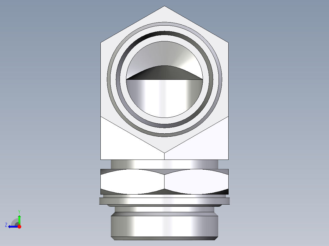 卡套式工业通用硬管接头EO_Adjustable_Locknut_elbow_WEE35LMOMDCF右视图