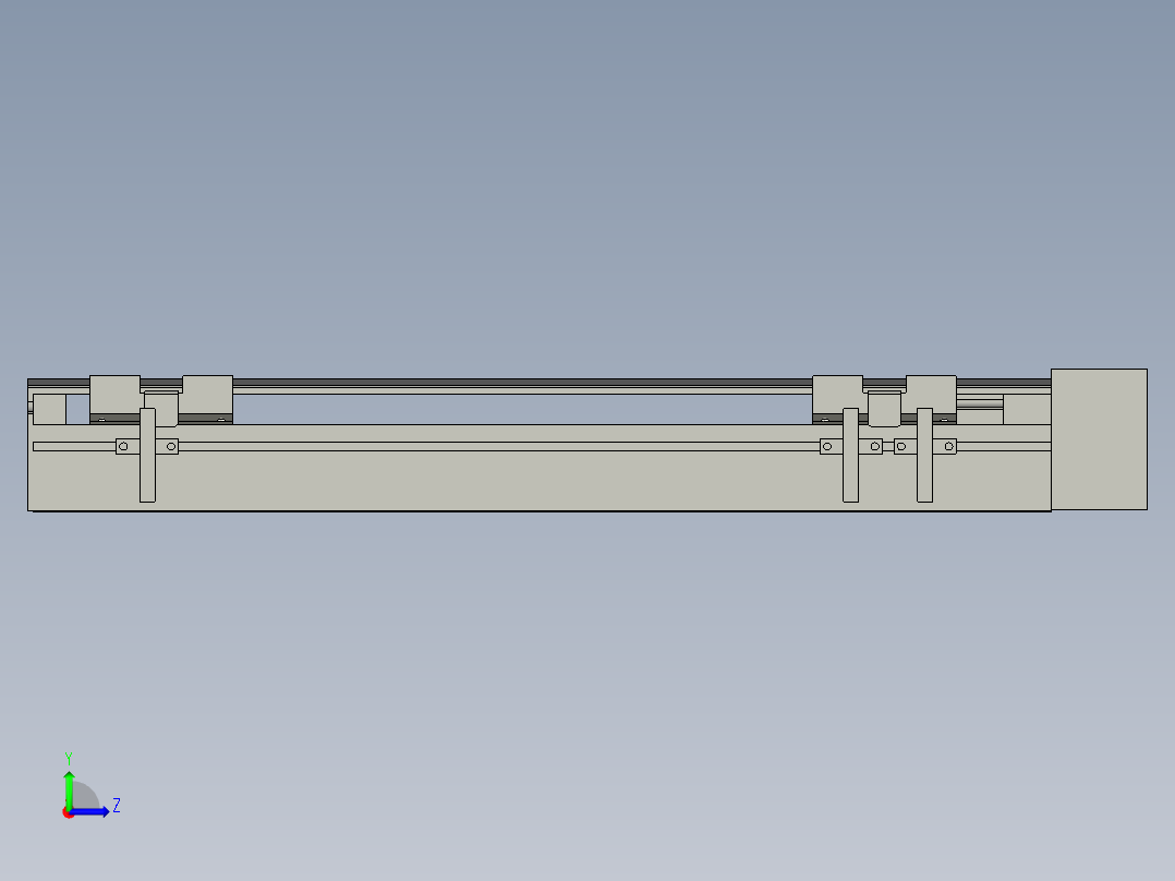 直线模组LHA6-S300-L-100W(16丝杆)设计图纸左视图
