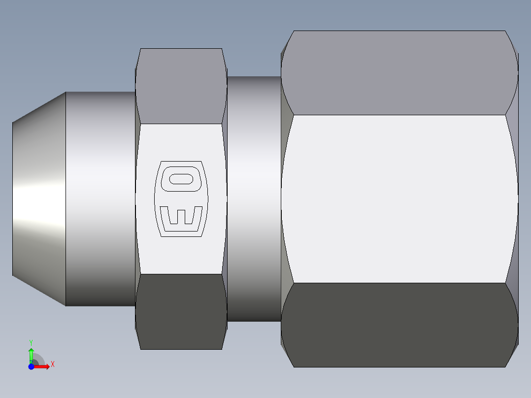 卡套式工业通用硬管接头EO_Weld_connector_AS10ZL前视图