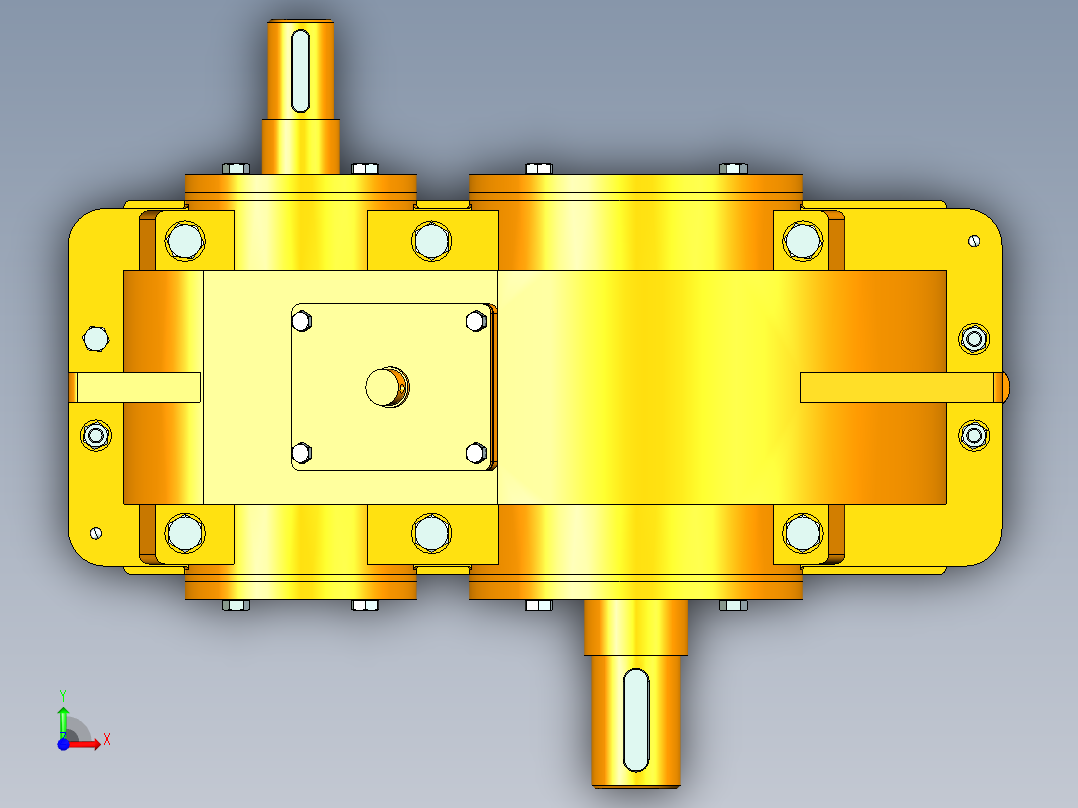 一级圆柱斜齿轮减速器设计带三维加二维含说明书前视图