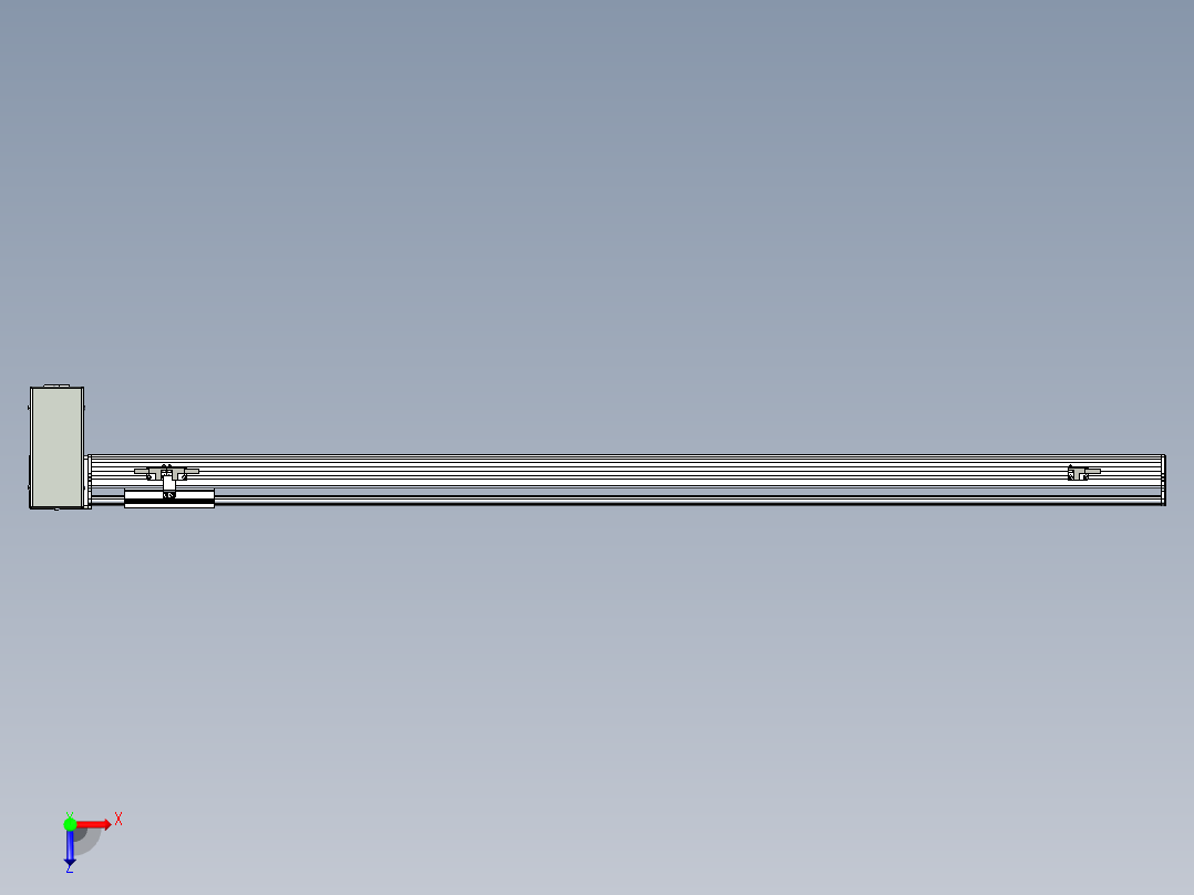 同步带滑台-半封闭B10H-L45-S1100-RD-P40-D3俯视图