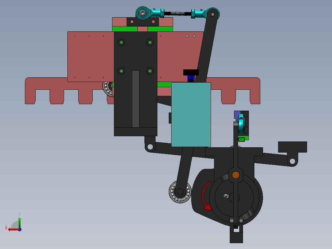 凸轮搬运吹气除尘机Solidworks设计后视图