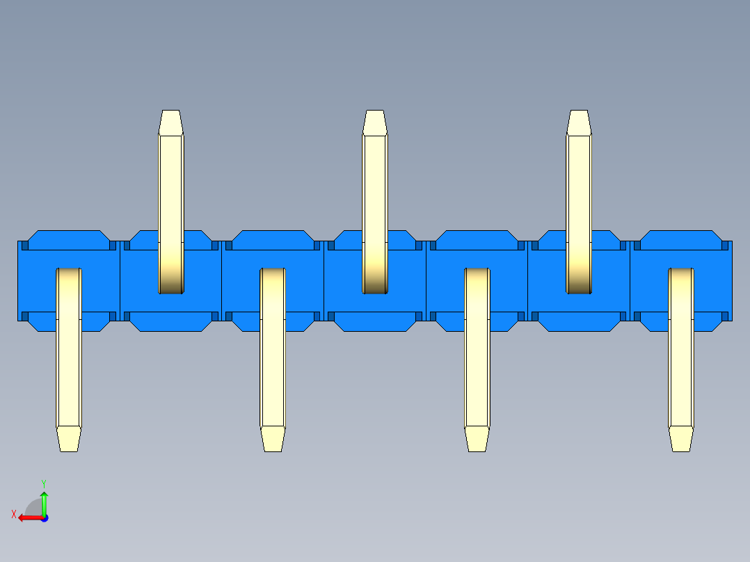 彩色公排针 100mil 2.54mm 系列-DS1022_blue_07p_100mil_Type_SMT_R2_rev1.0后视图