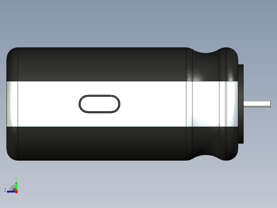 无源元件封装-CAP_RAD_D10x20_POL_BK右视图