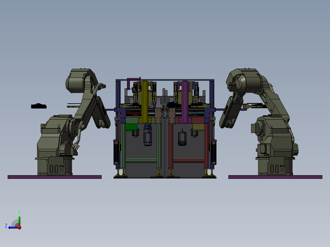 机器人自动装配线右视图